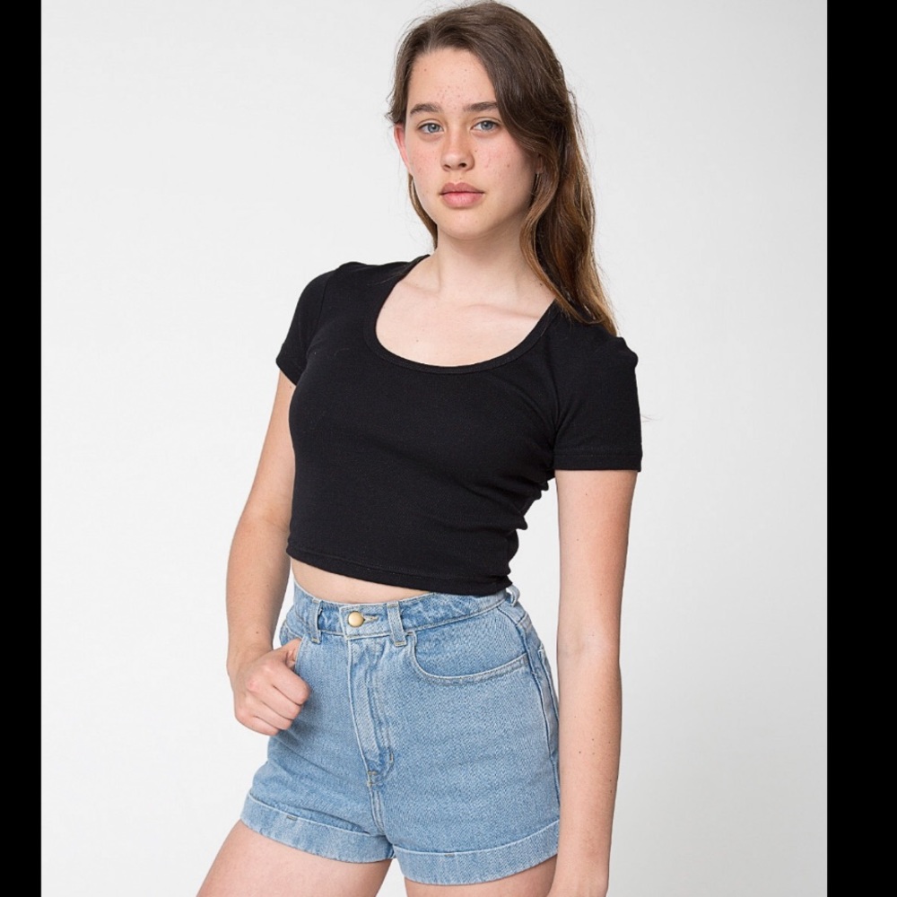 American Apparel Scoop neck crop top